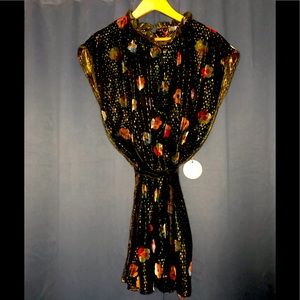 Eva Franco. Floral velvet sheer dress